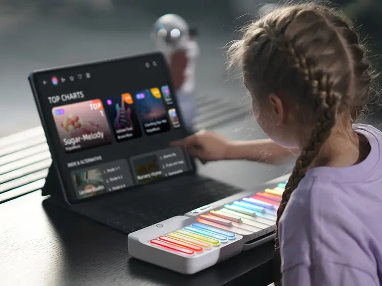 Popumusic's built-in app library includes thousands of copyrighted songs